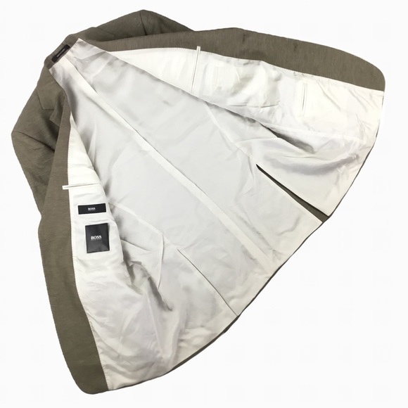 Hugo Boss NWOT Linen Wool Blend Blazer in Wheat. Sz. 42L - Picture 6 of 9